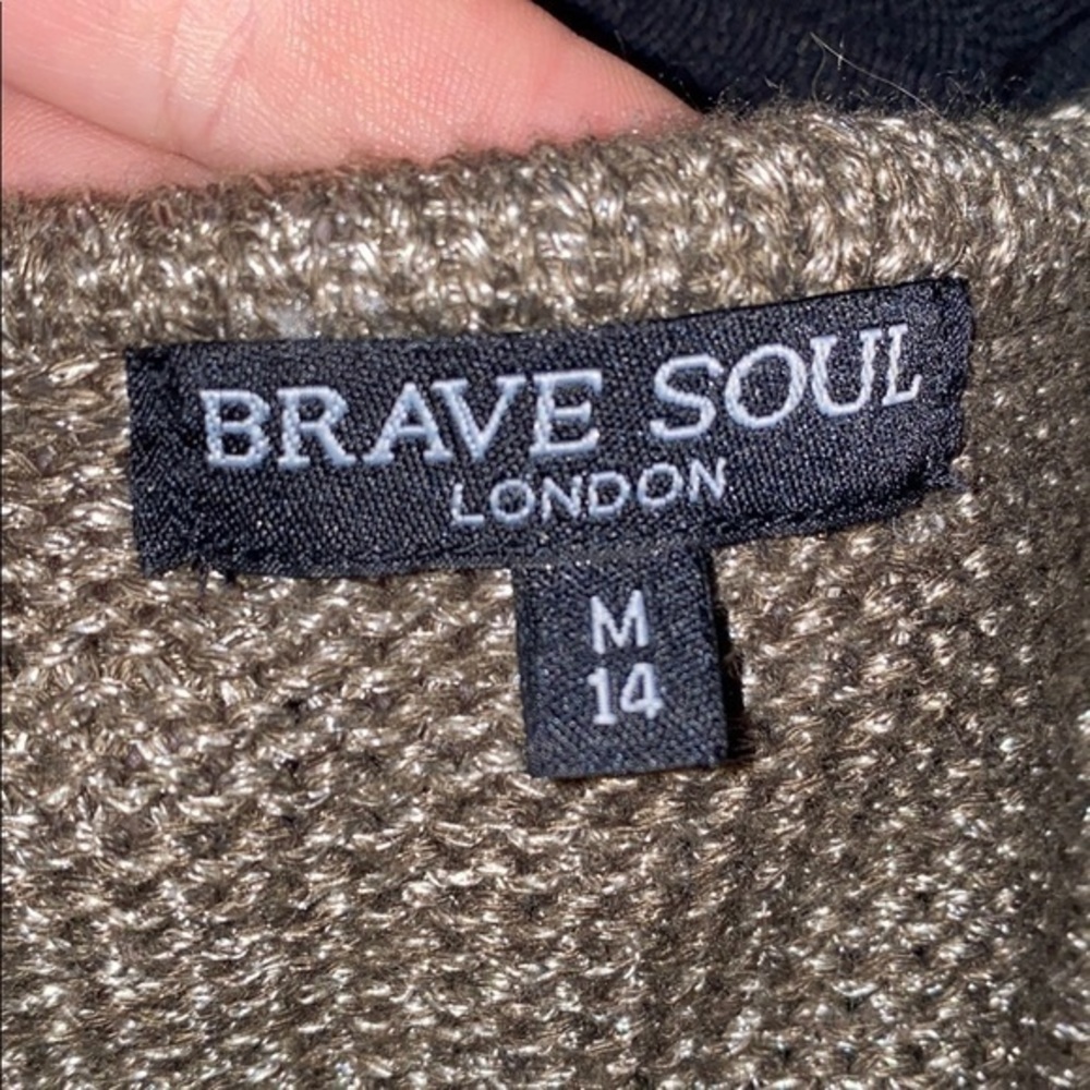Brave Soul London Green Metallic Sweater Size M - Picture 6 of 7